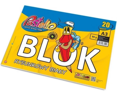 Blok rysunkowy A3 80g 20 kartek. Wydawca: Alfa Pastello. SmakLiter.pl Opakowanie Blok rysunkowy A3 80g 20 kartek