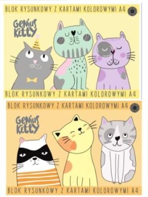 Opakowanie Blok rysunkowy A4/15K kolor Genius Kitty (10szt)