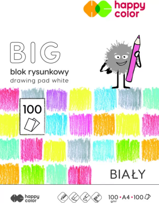 Opakowanie Blok rysunkowy biały A4/100K BIG HAPPY COLOR