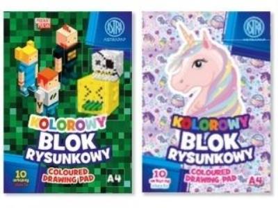 Opakowanie Blok rysunkowy kolorowy A4/10k 80g (10szt) ASTRA
