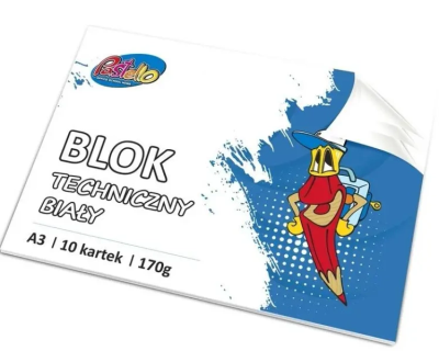 Blok techniczny A3 170g 10 kartek. Wydawca: Alfa Pastello. SmakLiter.pl Opakowanie Blok techniczny A3 170g 10 kartek