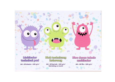Opakowanie Blok techniczny barwiony A4/10K 160g Monsterki