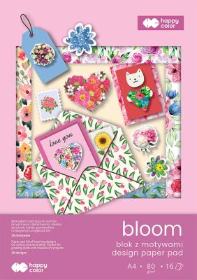 Opakowanie Blok z motywami Bloom A4 80g.16ark. 28 motywów Happy Color