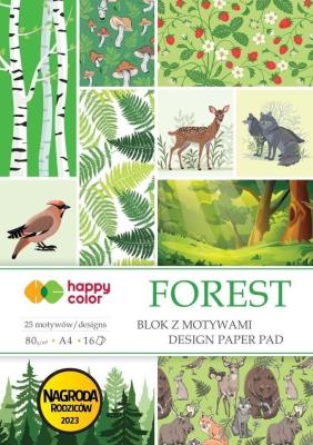 Blok z motywami Forest 80g/m2 A4 16 ark HAPPY COLO. Wydawca: GDD. SmakLiter.pl Opakowanie Blok z motywami Forest 80g/m2 A4 16 ark HAPPY COLO