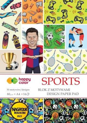 Blok z motywami Sports A4 16 ark HAPPY COLOR. Wydawca: GDD. SmakLiter.pl Opakowanie Blok z motywami Sports A4 16 ark HAPPY COLOR