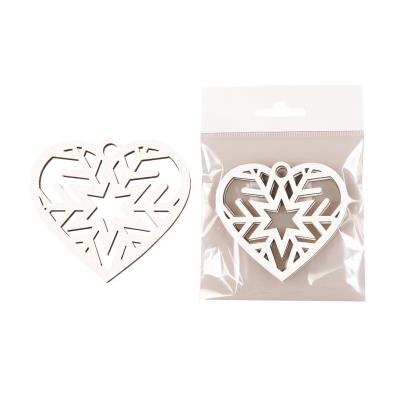 Opakowanie Bombka drewniana Serce biała 3szt