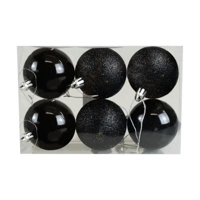 Opakowanie Bombki czarno-brokatowe 6szt