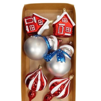 Opakowanie Bombki na choinkę 6szt Domek, Bałwan