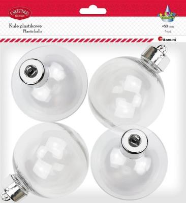 Opakowanie Bombki plastikowe kule 8cm 4szt