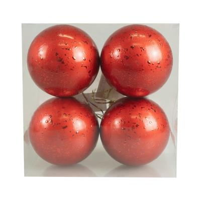 Bombki z efektem rosy czerwone 4szt. Wydawca: ARPEX. SmakLiter.pl Opakowanie Bombki z efektem rosy czerwone 4szt