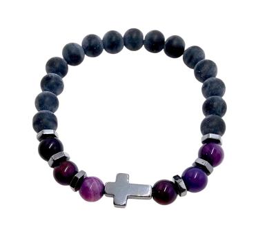 Opakowanie Bransoletka z kamieniem naturalnym fioletowym