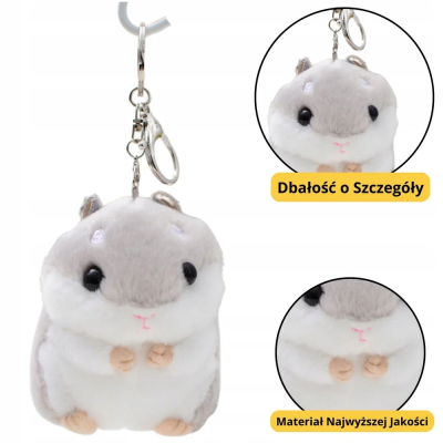 Opakowanie Brelok pluszowy Chomik szary 10cm