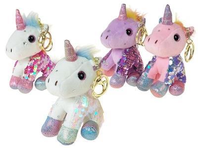 Opakowanie Brelok pluszowy jednorożec z cekinami MIX