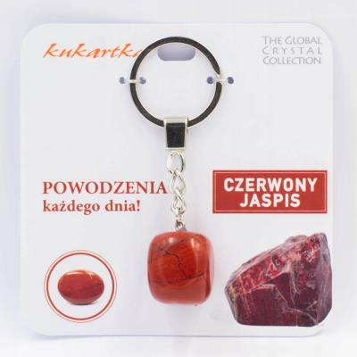 Brelok Powodzenia każdego dnia czerwony jaspis. Wydawca: Kukartka. SmakLiter.pl Opakowanie Brelok Powodzenia każdego dnia czerwony jaspis