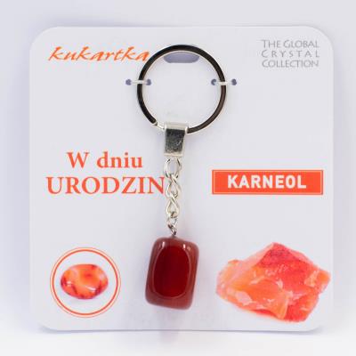 Brelok W dniu urodzin karneol. Wydawca: Kukartka. SmakLiter.pl Opakowanie Brelok W dniu urodzin karneol
