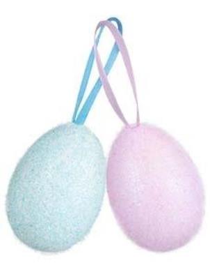 Opakowanie Brokatowe jajka flokowane duże 2szt
