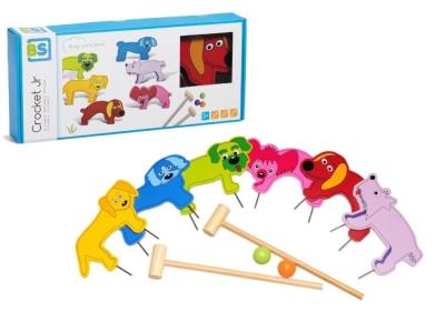 Opakowanie BS toys drewniany zestaw do gry krykieta zwierzęta
