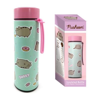 Butelka termiczna z termometrem Pusheen BOT362. Wydawca: PUCKATOR EUROPEAN DISTRIBUTION CENTRE. SmakLiter.pl Opakowanie Butelka termiczna z termometrem Pusheen BOT362