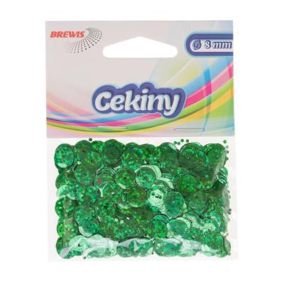 Opakowanie Cekiny błyszczące zielone 8mm 10g
