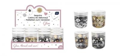 Opakowanie Cekiny do dekoracji 30g Glam (12szt)