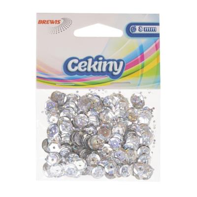 Opakowanie Cekiny holograficzne srebrne 8mm