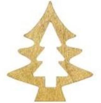 Choinki drewniane złote 6x5cm 2szt. Wydawca: Titanum. SmakLiter.pl Opakowanie Choinki drewniane złote 6x5cm 2szt