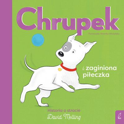 Chrupek i zaginiona piłeczka. Autor: David Melling. SmakLiter.pl Okładka książki Chrupek i zaginiona piłeczka