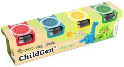 Opakowanie Ciastolina naturalna w eko-kubkach zestaw 4 kolory