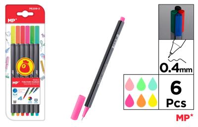Cienkopis 0.4mm 6 kolorów. Wydawca: MP Main Paper. SmakLiter.pl Opakowanie Cienkopis 0.4mm 6 kolorów