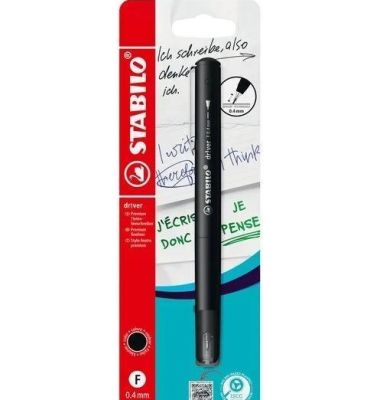 Cienkopis dr!ver F czarny STABILO. Wydawca: Stabilo. SmakLiter.pl Opakowanie Cienkopis dr!ver F czarny STABILO