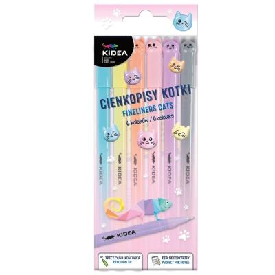 Opakowanie Cienkopisy Kotki 6 kolorów KIDEA