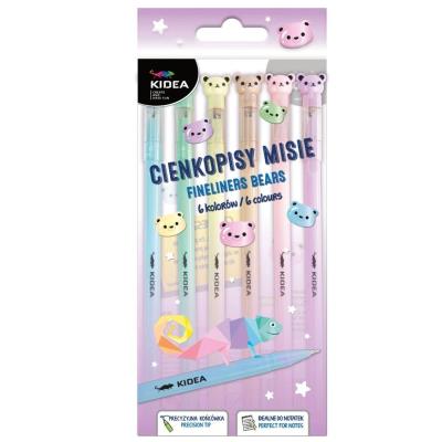 Opakowanie Cienkopisy Misie 6 kolorów KIDEA