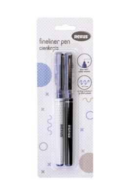 Opakowanie Cienkopisy z niebieskim wkładem na blistrze 2 sztuki