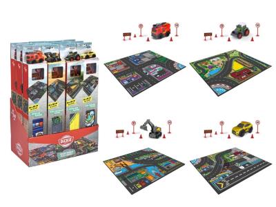 City Dywan z pojazdem 70x80cm mix. Wydawca: Dickie Toys. SmakLiter.pl Opakowanie City Dywan z pojazdem 70x80cm mix