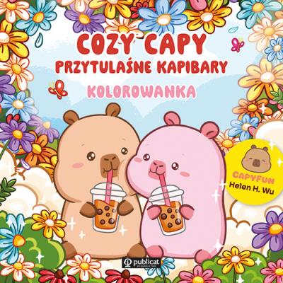 Okładka książki Cozy Capy. Przytulaśne kapibary. Kolorowanka