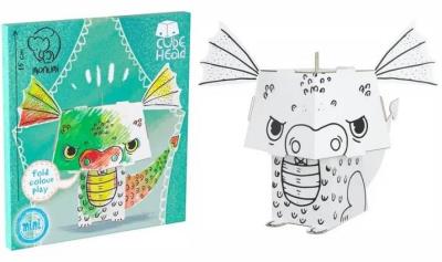 Cube head. Smok. Złóż i pokoloruj. Autor:   Praca zbiorowa. SmakLiter.pl Okładka książki Cube head. Smok. Złóż i pokoloruj