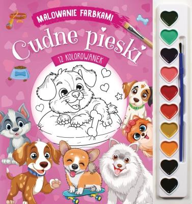 Cudne pieski. Malowanie farbkami. Autor: Izabella Sieńko-Holewa. SmakLiter.pl Okładka książki Cudne pieski. Malowanie farbkami