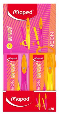 Cyrkiel Study Neon + ołówek mix MAPED. Wydawca: Maped. SmakLiter.pl Opakowanie Cyrkiel Study Neon + ołówek mix MAPED