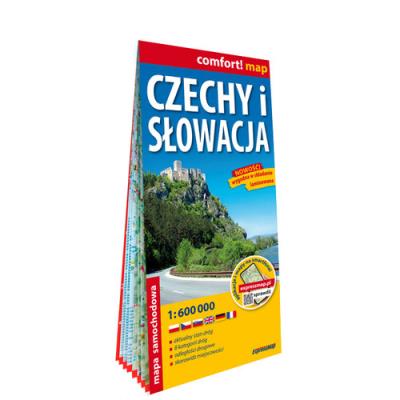 Czechy i Słowacja laminowana mapa samochodowa 1:600 000. Autor:   Praca zbiorowa. SmakLiter.pl Okładka książki Czechy i Słowacja laminowana mapa samochodowa 1:600 000