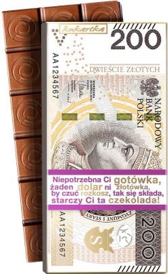 Opakowanie Czekolada CZK-121 200 złotych banknot