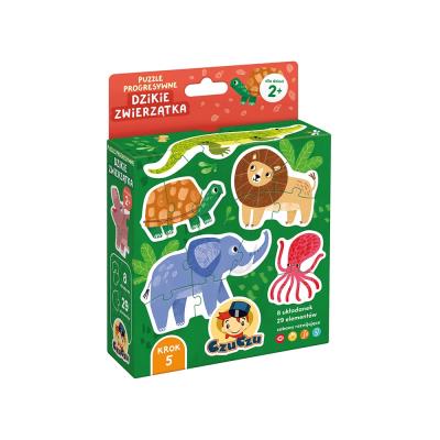 Okładka książki CzuCzu Puzzle progresywne Dzikie zwierzątka 2+