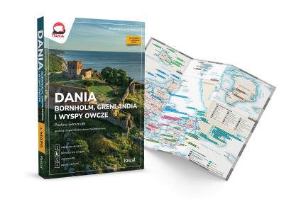 Dania oraz Bornholm, Wyspy Owcze i Grenlandia. inspirator podróżniczy. Autor: Górszczak Paulina. SmakLiter.pl Okładka książki Dania oraz Bornholm, Wyspy Owcze i Grenlandia. inspirator podróżniczy