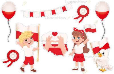 Opakowanie Dekoracja patriotyczna dzieci z dodatkami XL 9el