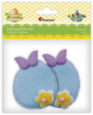 Opakowanie Dekoracje filcowe 3D jajka z motylem 2szt