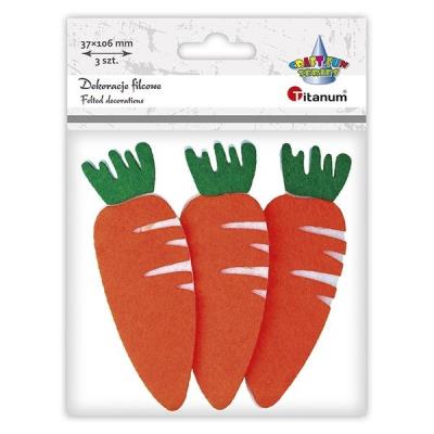 Opakowanie Dekoracje filcowe 3D marchewki 37x106mm 3szt