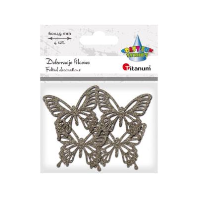 Opakowanie Dekoracje filcowe motyle 60x49mm 4szt