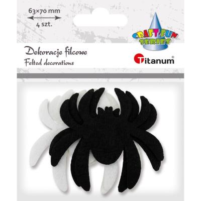 Opakowanie Dekoracje filcowe pająki 70x63mm 4szt