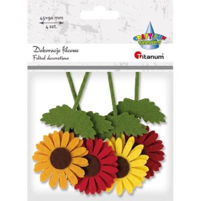 Opakowanie Dekoracje filcowe słoneczniki 3D 45x90mm