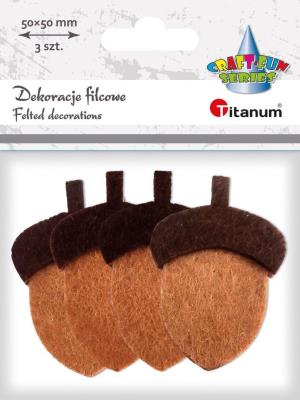 Opakowanie Dekoracje filcowe żołędzie 3D 36x53xmm 4szt
