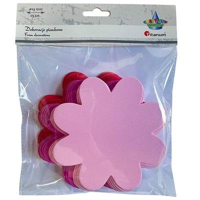 Opakowanie Dekoracje piankowe kwiaty 130mm 3 kolory mix 15szt